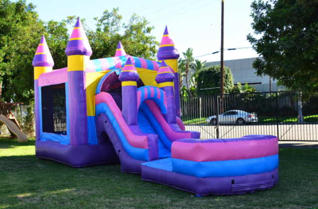 Cotton Candy Bounce House With Slide