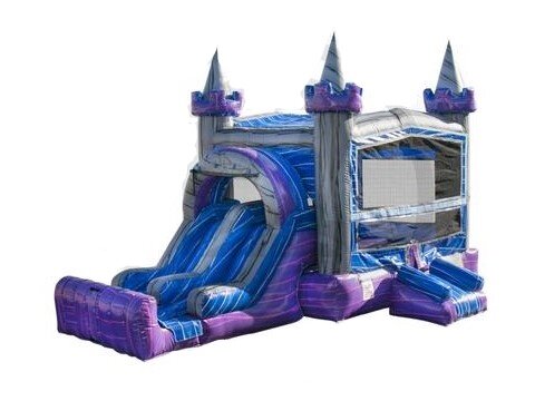 Purple Crush Bounce House with Double Slide