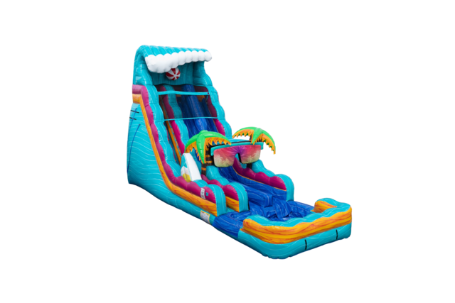 22ft Beach Life Double Lane Water Slide
