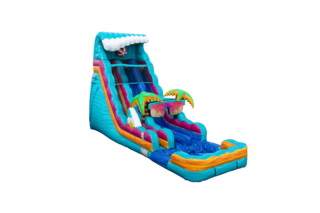 22ft Beach Life Double Lane Water Slide