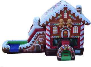 Gingerbread Bounce House Slide Double Lane