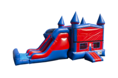 Red and Blue Double Lane Combo Water Slide