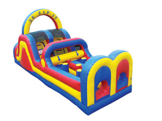 Zip It Obstacle Course with Climbing Walls and Slide