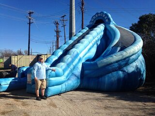 Corkscrew Water Slide with Pool