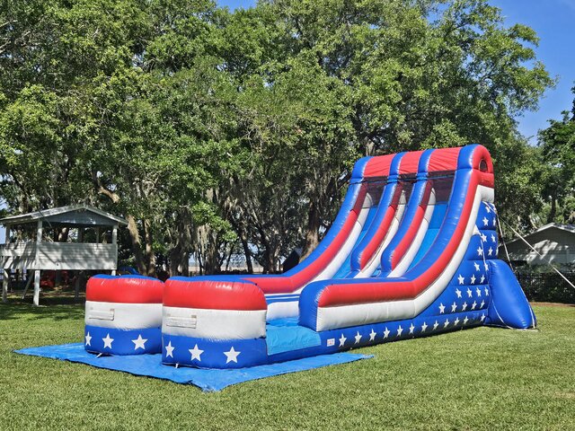 The 18 ft Americana Double Lane Big Splash Large water slide