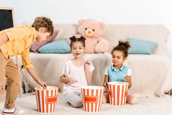 Children Enjoying Popcorn