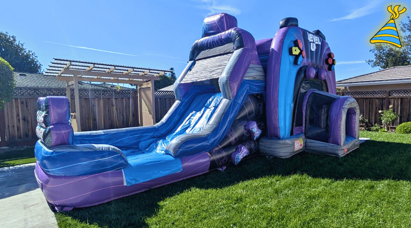 Video Game Bounce House With Slide