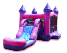 Pink Castle - (14’ x  24’)Basketball Hoop Inside & Slide 