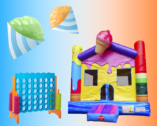 Sunny Day Party Pack= Ice Cream Jump + Snow Cone Machine + Giant Connect 4