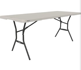 6' Almond White Folding Table