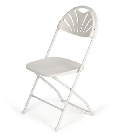 White Fanback Plastic Folding Chair