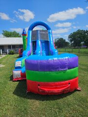 15' Modular Retro Rainbow Inflatable Water Slide