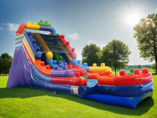19 Blocks Inflatable Dual Slide Wet/Dry