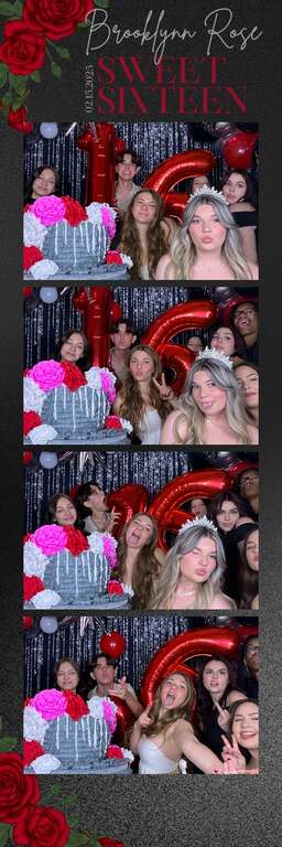 Sweet 16 photo booth digital strip design sample