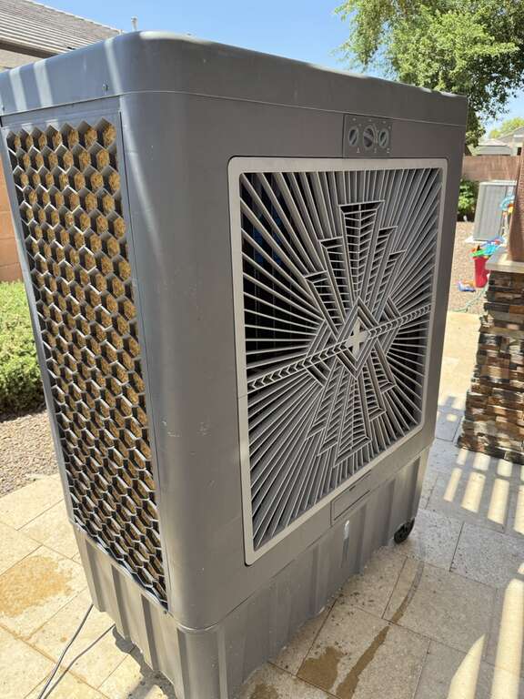 Close-up of commercial swamp cooler rental in Goodyear Arizona
