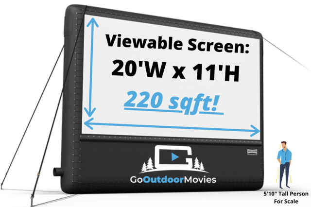 20ft inflatable movie screen for drive-in movie