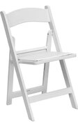 White Resin Folding Chair With Pad