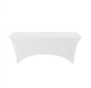 White Spandex Tablecloth for 6’ table