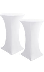 White spandex cocktail table cover 30”