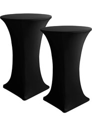 Black spandex cocktail table cover 30”