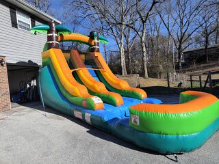 Tropical Water Slide with Pool