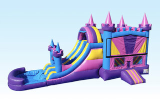 27ft purple paradise bounce house with slide Dry