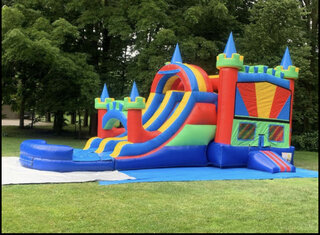 27ft colorful castle module bounce house with slide Dry
