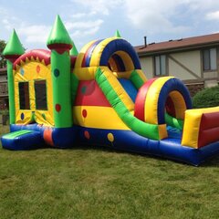 27ft castle Balloon combo bounce house with slide Dry