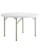 48" Round White Plastic Folding Table
