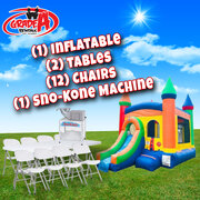 Bounce House, 2 Tables, 12 Chairs & Sno-Kone Machine