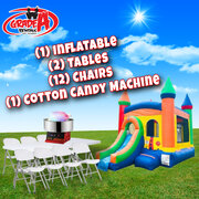Bounce House, 2 Tables, 12 Chairs & Cotton Candy Machine