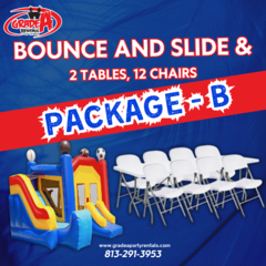 Bounce & Slide, 2 Tables & 12 Chairs