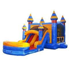 Inflatable # 73 'Marble Falls Dual Lane Wet/Dry Slide Combo' 💦