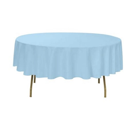 90” Baby Blue Round Tablecloth