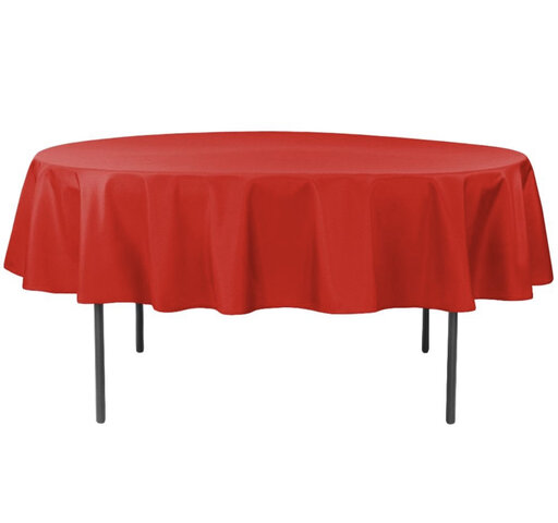 90” Red Round Tablecloth
