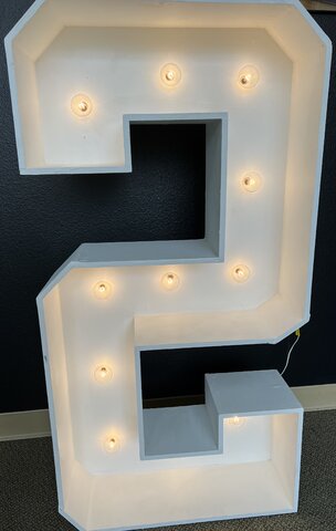 2-  4ft tall Marquee Numbers