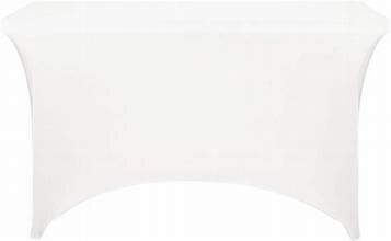 4ft white Rectangle Spandex Tablecloth