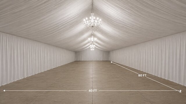 40x80 Full Draped Frame Tent