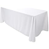 90”x132” White Rectangle Tablecloth (mid-length for 8ft table)