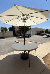 60in. Round Umbrella Table __6-8 guest__