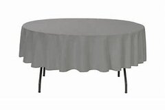 90" Grey Round Tablecloth