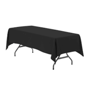 60'x108' Black Polyester Tablecloth 