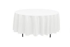 108” White Round Tablecloth 