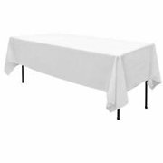 60”x108” White Polyester Tablecloth