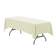 60"x 108" Ivory Polyester Tablecloth
