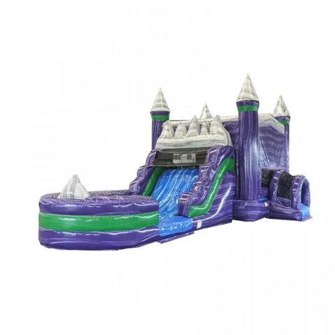 Dark Knight Bounce House with Water Slide