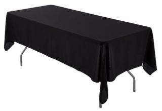 Black 6ft Polyester Linen Table Cloth Chair Length