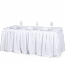 Pleated Table Skirt - White