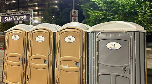 Porta potty rentals provided by Grand Restrooms for construction sites, festivals, weddings, and outdoor events