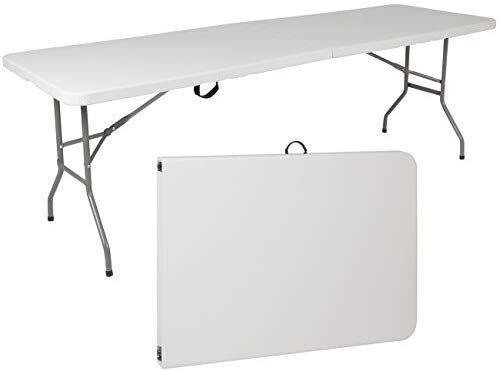 6ft Long Table Plastic Centerfold White